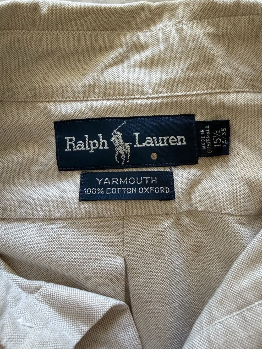 Ralph Lauren "Yarmouth" 100% Cotton Oxford Button-Down Size 15½ / 34-35 (Medium) - Picture 5 of 13